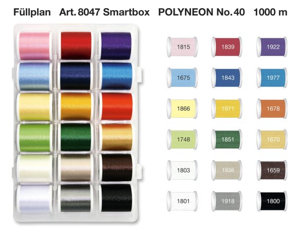 Madeira Polyneon No.40 Smartbox (18 Farben/ 1000 m)