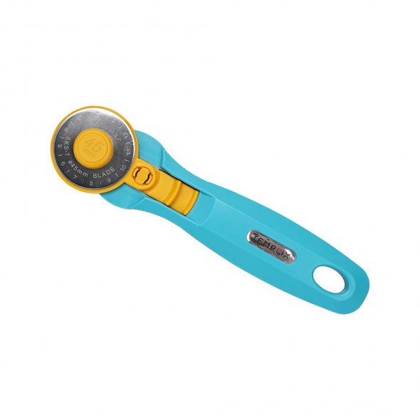 Semplix Rollschneider Maxi mit 3 Klingen (45 mm/ Gerade/ Wellen/ Zacken/ blau)