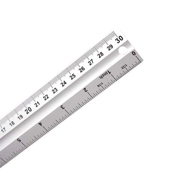Semplix Aluminium Lineal (Skalierung 30 cm + 12 Inch/ Länge 31 cm)