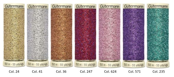 Gütermann  Metalleffekt-Faden Nähfaden-Set (7 Farben/ 50 m)