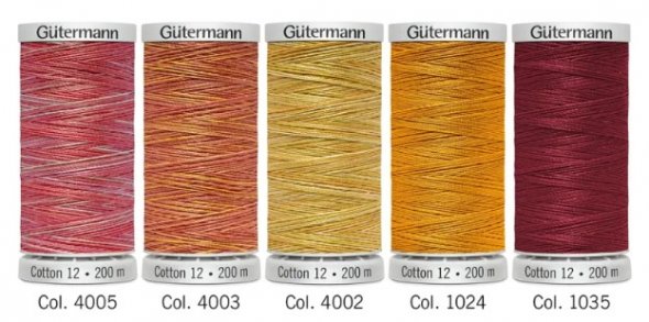 Gütermann Cotton 12 Sunny Nähfaden-Set-1 (5 Farben/ 200 m)