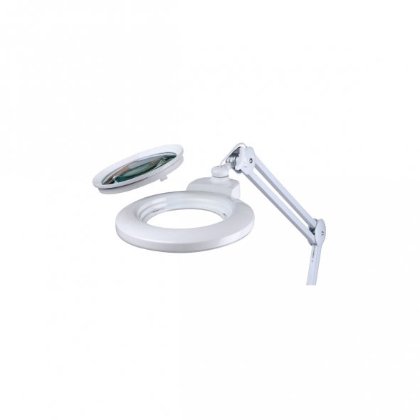 Semplix LED Lupen-Tischlampe weiß (60 PCS LED/ 3D Linse/ dimmbar/ Tischklemme)