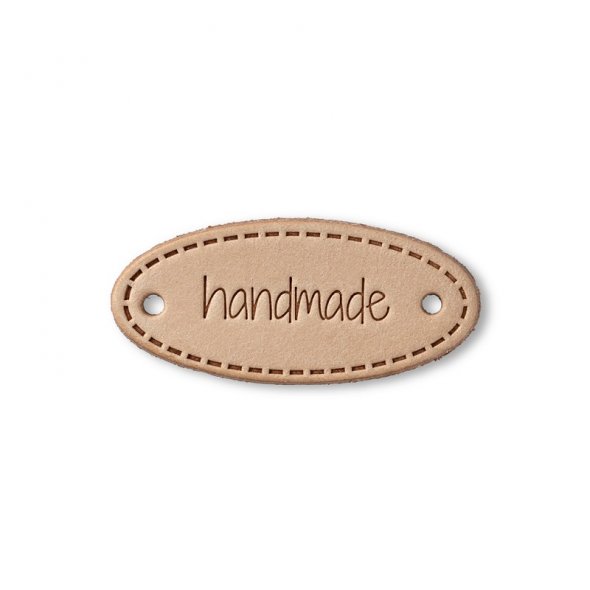 Prym Label Leder 'handmade' (50 x 20 mm/ oval/ 1 St.)