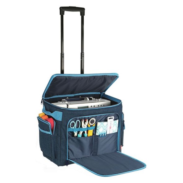 Prym Nähmaschinen-Trolley (44 x 22 x 36 cm/ Jeans/ türkis)