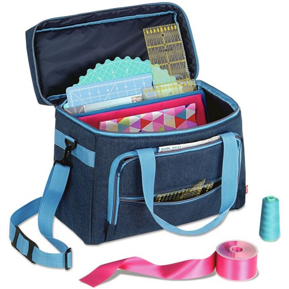 Prym Nähmaschinen-Tasche (44 x 20 x 35 cm/ Jeans/ türkis)