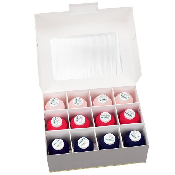 Madeira Aerolock + Aeroflock Overlockbox (12 Konen/1000 m /rosa/ pink/ dunkelblau)
