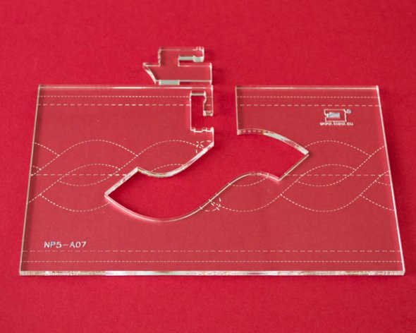 Quilt-Lineal ''Welle klein'' (Plexiglas 5 mm/ Muster 10x5 cm/ Lineal 12,6x20 cm)