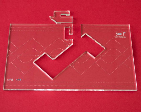 Quilt-Lineal ''ZickZack'' (Plexiglas 5 mm/ Muster 10x7 cm/ Lineal 12,6x20 cm)