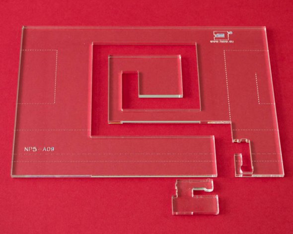Quilt-Lineal ''Bordüre'' (Plexiglas 5 mm/ Muster 10x7,6 cm/ Lineal 14x20 cm)