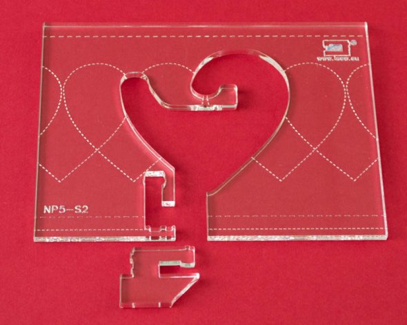 Quilt-Lineal ''Herz klein'' (Plexiglas 5 mm/ Muster 6x6,4 cm/ Lineal 11,5x15 cm)