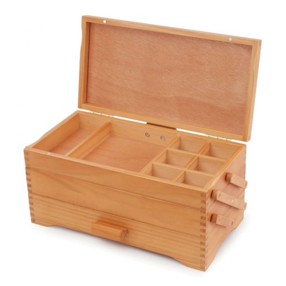 Milward Näh-Bastelkasten Holz (aufklappbar/ 35 x 18 x 18 cm)