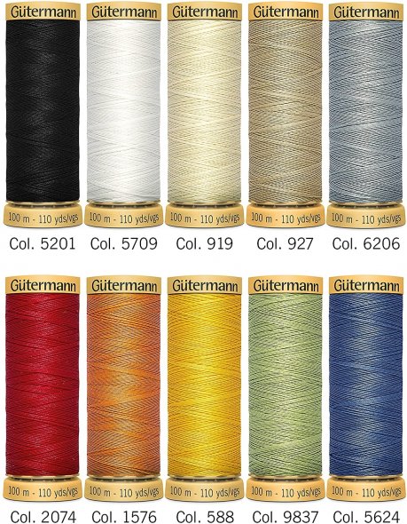 Gütermann Baumwolle C Ne 50 Basic Nähfaden-Set-1 (10 Farben/ 100 m)