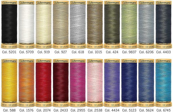 Gütermann Baumwolle C Ne 50 Nähfaden-Set-1 (20 Farben/ 100 m)