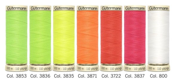 Gütermann Allesnäher NEON Nähfaden-Set (7 Farben/ 100 m)