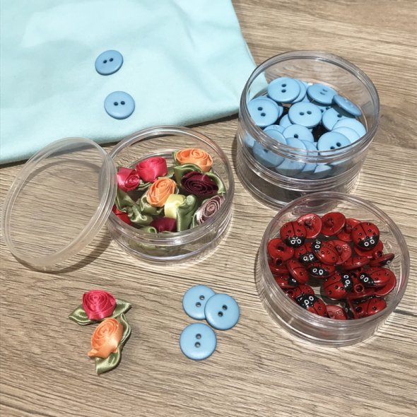 Stapeldosen für Kleinteile (4-tlg./transparent/ schraubbar/ Ø 70 mm/ 105 mm)