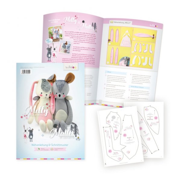 Kullaloo Print-Book Kuscheltiere "Melly & Mattes" (Nähanleitung + Schnittmuster)