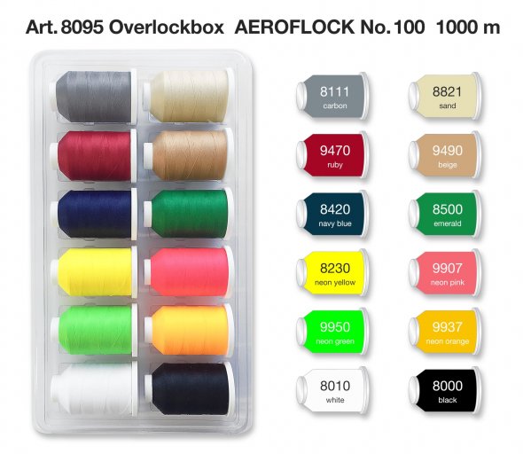 Madeira Aeroflock Bauschgarn No.100/ 1000 m Miniking-Box (12 Farben)