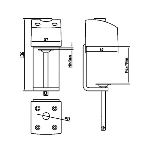 Semplix Tischzwinge für Semplix Tischlampen (für min. 5 mm - max. 70 mm Tischplatten)