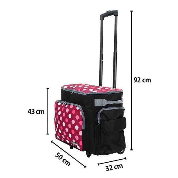 Semplix Nähmaschinentrolley Polka Dots beere/rosa