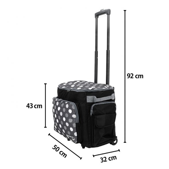 Semplix Nähmaschinentrolley Polka Dots anthrazit/grau