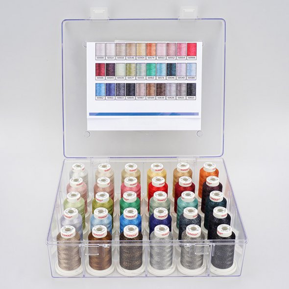 Gunold Poly Sparkle Miniking Stickgarn Box (30 Farben/ 1000 m)