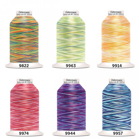 Gütermann Display Bulky-Lock No.80 Multicolour-1 (6 Farben/ 30 x 1000 m)