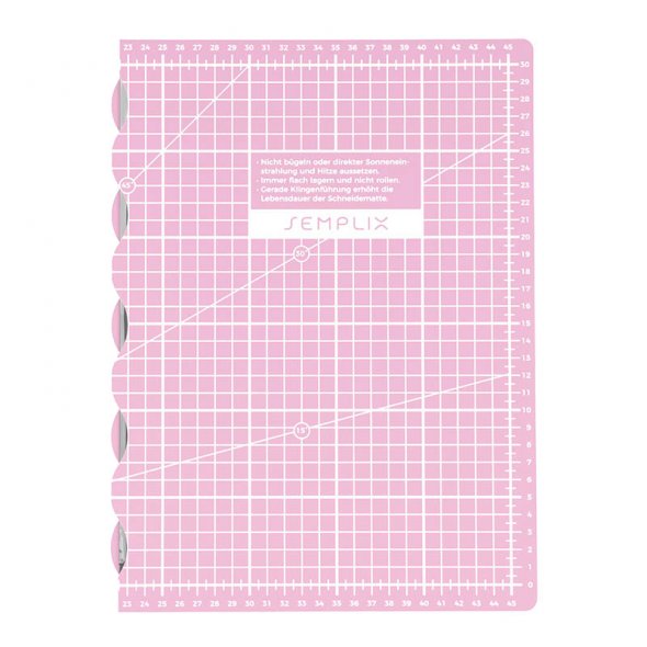 Semplix Faltbare Schneidematte rosa (45 x 30 cm/ Unterseite rutschhemmend) A3