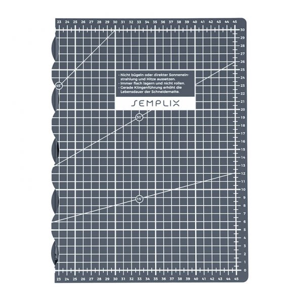 Semplix Faltbare Schneidematte grau (45 x 30 cm/ Unterseite rutschhemmend) A3