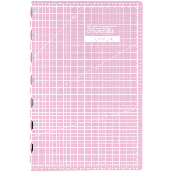 Semplix Faltbare Schneidematte rosa (60 x 45 cm/ Unterseite rutschhemmend) A2