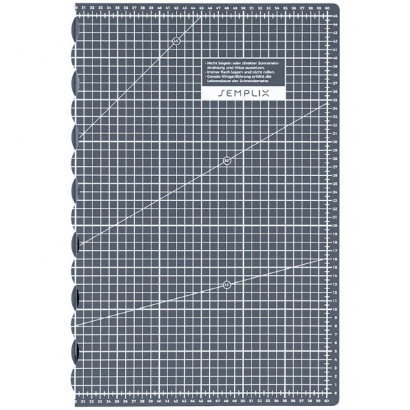 Semplix Faltbare Schneidematte grau (60 x 45 cm/ Unterseite rutschhemmend) A2