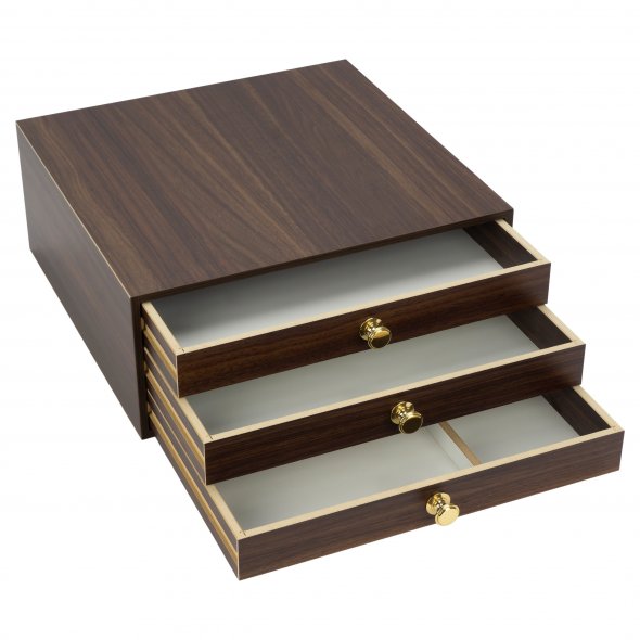 Madeira Garnschatulle (leer/ 37 x 36 x 15 cm/ Teak)