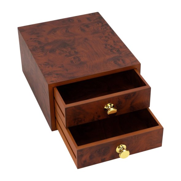 Madeira Garnschatulle (leer/ 19,5 x 23,5 x 12 cm/ Wurzelholz-Optik)