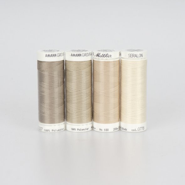 Amann Mettler Seralon No.100 Garnset beige (4 x 200 m)