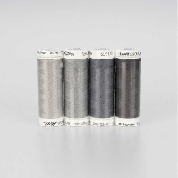Amann Mettler Seralon No.100  Garnset grey (4 x 200 m)