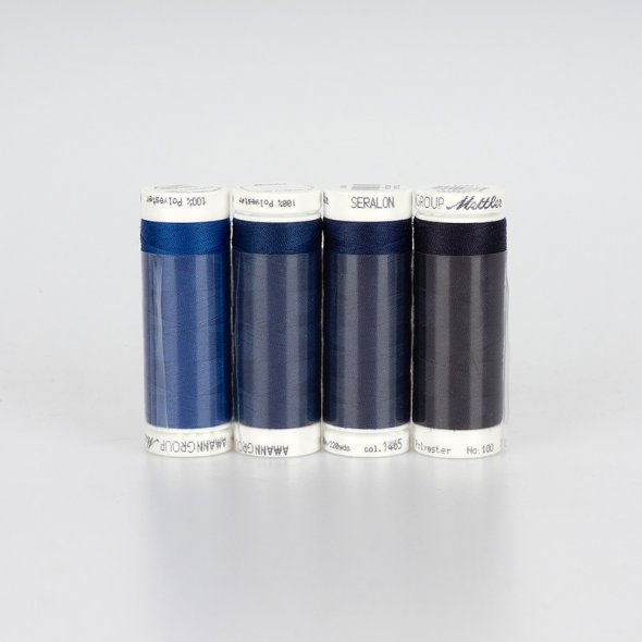 Amann Mettler Seralon No.100 Garnset navy (4 x 200 m)
