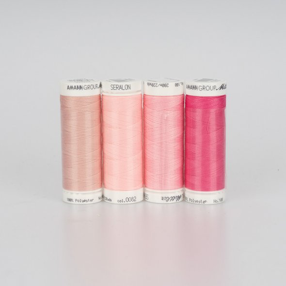 Amann Mettler Seralon No.100 Garnset pink (4 x 200 m)