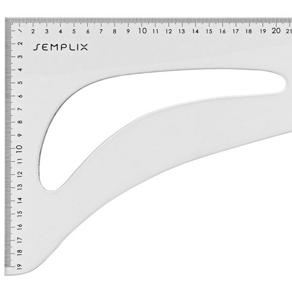 Semplix Schneiderlineal Dressmaker Ruler (49 x 19 cm/ transparent)