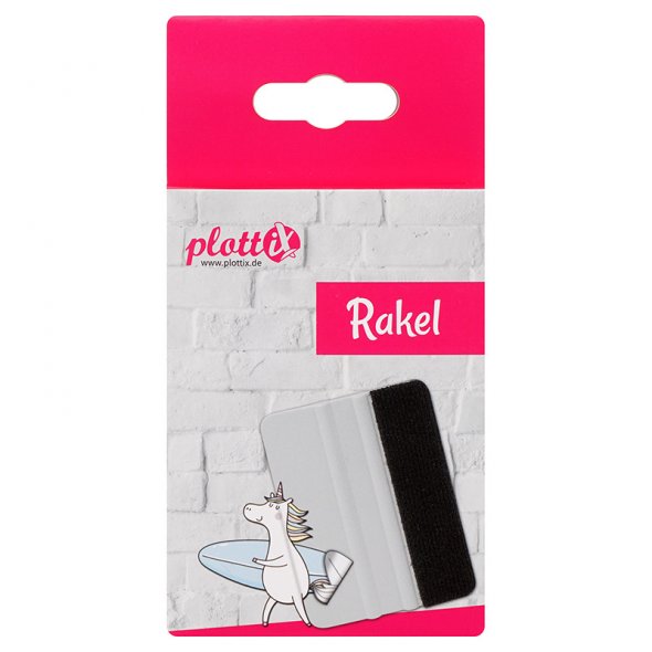 PlottiX Rakel mit Filzkante (7,3 x 10 cm/ weiß)