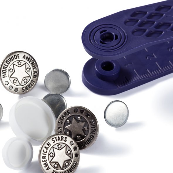 Prym Jeans-Knöpfe American Star (17 mm/ altsilber/ 8 St.)