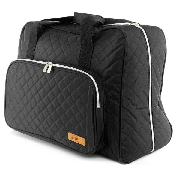 Semplix Nähmaschinentasche Quilting (schwarz/ Reißverschluss silber)