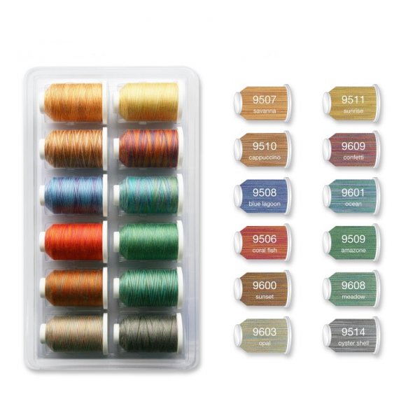 Madeira Aerolock No.125 Multicolor Miniking-Box (12 Farben/ 1200 m)