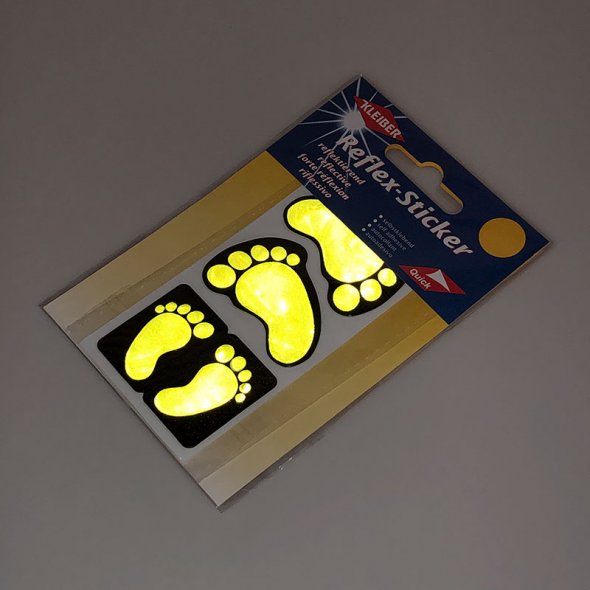 Kleiber Reflex-Sticker Füße (selbstklebend/ 3 Farben / je 4 Sticker)