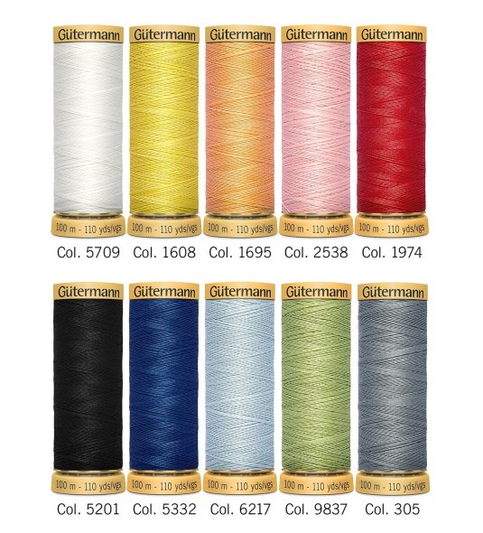 Gütermann Baumwolle Nähfaden-Set-2 (10 Farben/ 100 m)