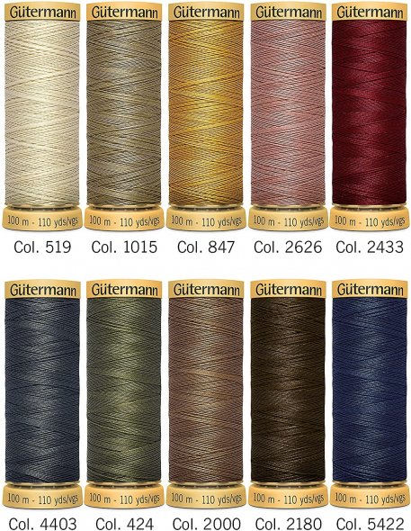 Gütermann Baumwolle Nähfaden-Set-3 (10 Farben/ 100 m)