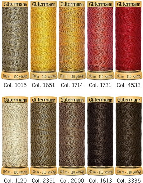 Gütermann Baumwolle Nähfaden-Set-4 (10 Farben/ 100 m)