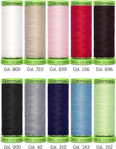 Gütermann  Extra Fein Nähfaden-Set-1 (10 Farben/ 200 m)