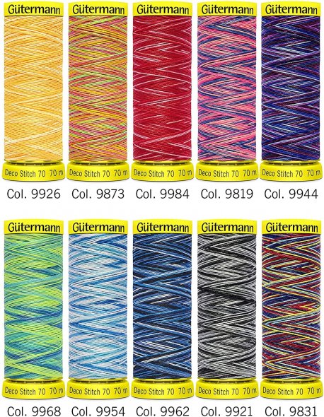 Gütermann Deco Stitch Nähfaden-Set-3 (10 Farben/ 70 m)