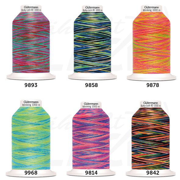 Gütermann Display Bulky-Lock No.80 Multicolour-2 (6 Farben/ 30 x 1000 m)