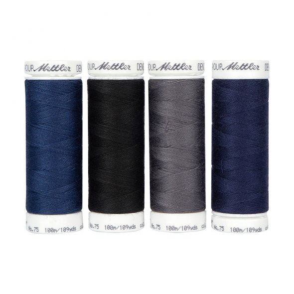 Amann Mettler DENIM DOC No.75 Dark Garnset (4 Spulen/ 100 m)