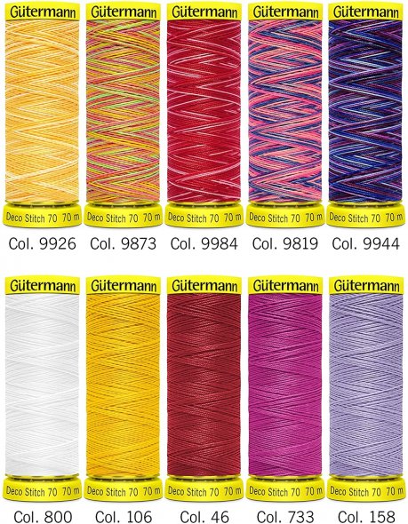 Gütermann Deco Stitch Nähfaden-Set-1 (10 Farben/ 70 m)